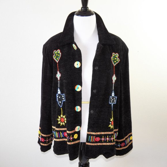 Allure Boutique Beaded Long Sleeve Jacket, Large - Picture 9 of 10